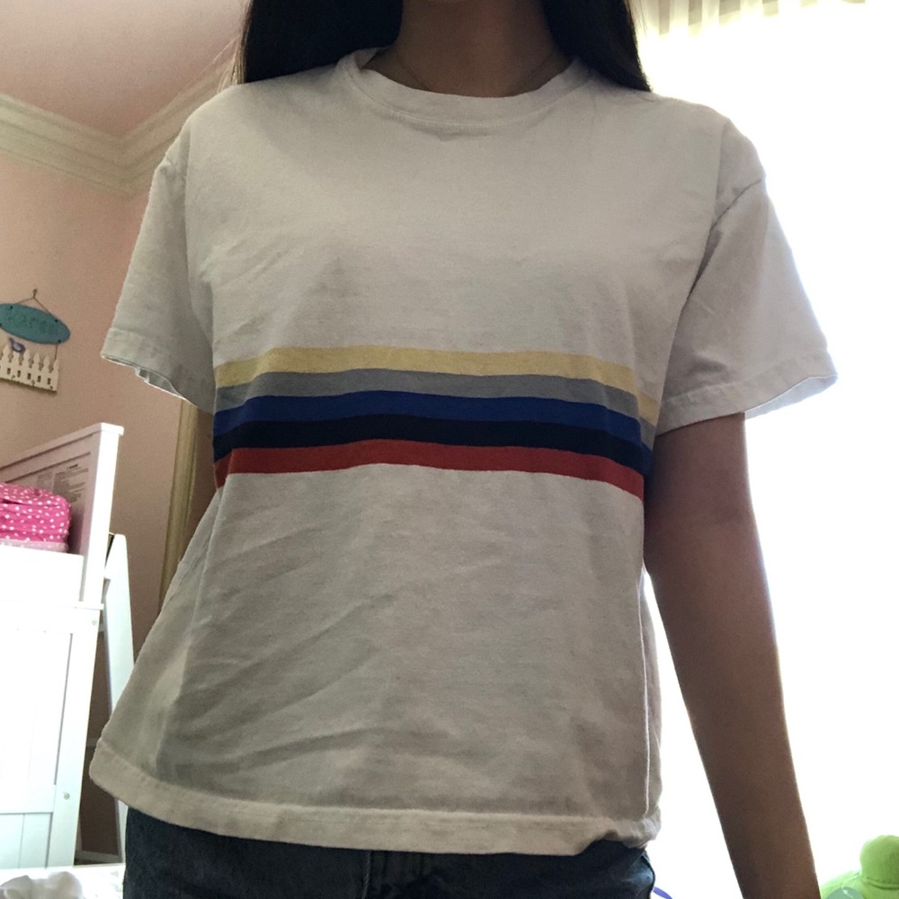 Brandy Melville rainbow stripe tee